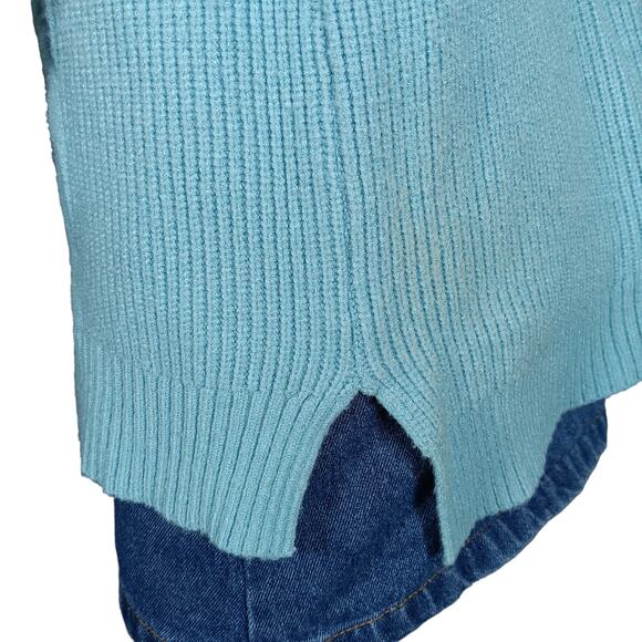 Cyrus Knit Top Light Blue Size Large Long Sleeve Round Neckline Cable Knit - Picture 7 of 13
